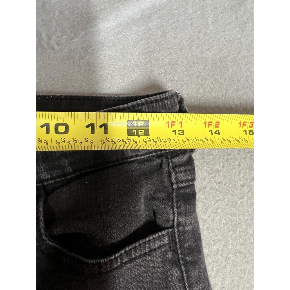 Hollister Women's Size 7 W28 High Rise Cropped Skinny Jeans Black Distressed Raw - Picture 2 of 6